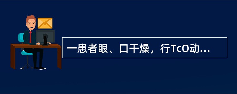 一患者眼、口干燥，行TcO动态显像如图，诊断是()