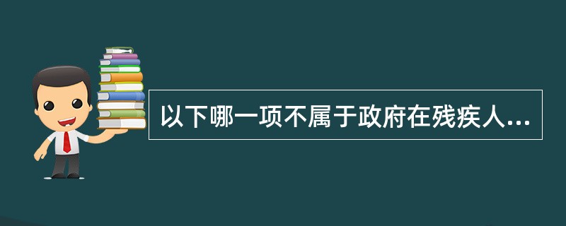 以下哪一项不属于政府在残疾人就业工作中的职责（）？