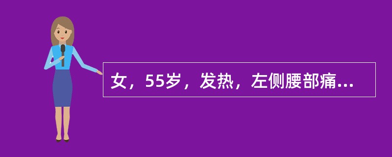 女，55岁，发热，左侧腰部痛胀不适4天，CT检查如图所示，下列说法错误的是()