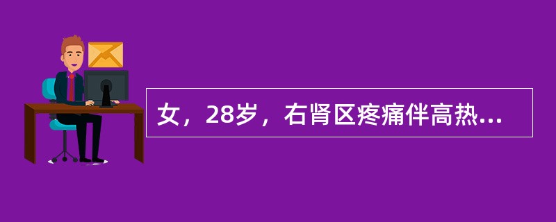 女，28岁，右肾区疼痛伴高热，根据所示图像，最可能的诊断是()