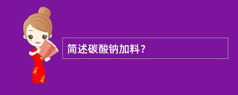 简述碳酸钠加料？