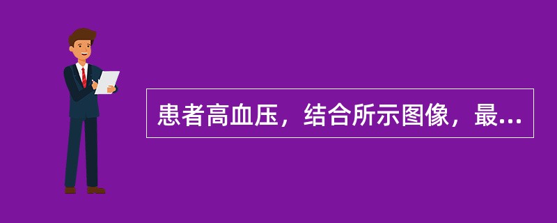 患者高血压，结合所示图像，最可能的诊断是()