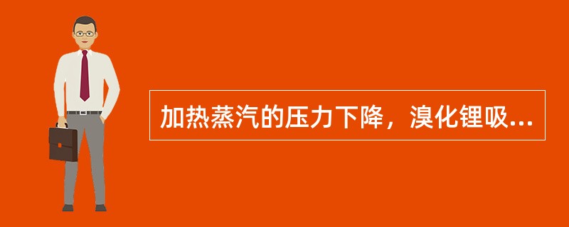 加热蒸汽的压力下降，溴化锂吸收式制冷机的制冷量（）