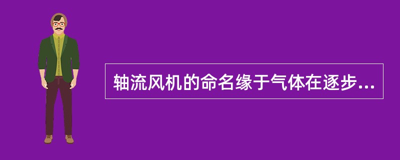 轴流风机的命名缘于气体在逐步压缩过程中基本沿（）方向流动的。