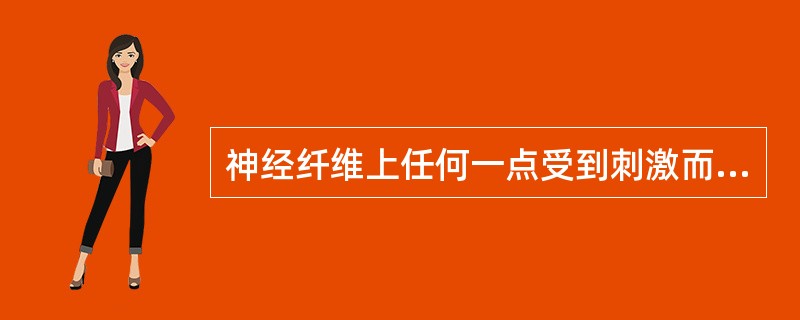 神经纤维上任何一点受到刺激而发生兴奋时，动作电位可沿纤维（）向传导，传导过程中动