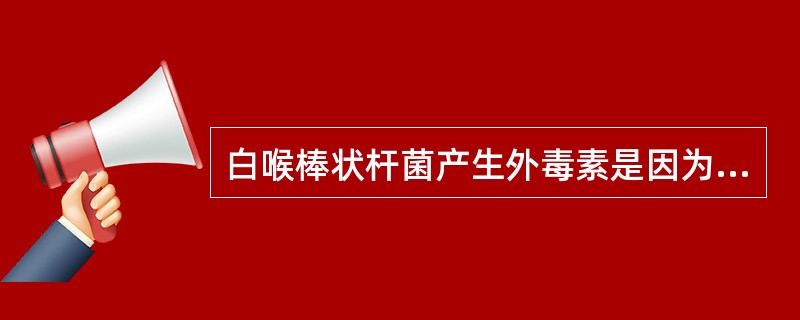 白喉棒状杆菌产生外毒素是因为细菌基因发生了（）