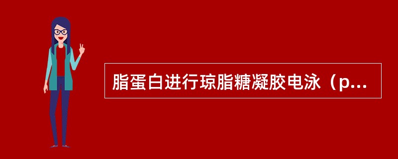 脂蛋白进行琼脂糖凝胶电泳（pH8．6电泳缓冲液）时，按从负极到正极排列的顺序依次