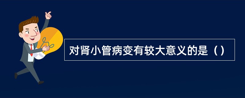 对肾小管病变有较大意义的是（）