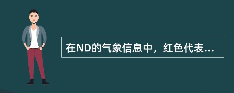 在ND的气象信息中，红色代表（）。