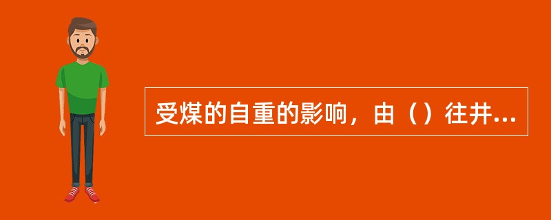 受煤的自重的影响，由（）往井巷内的煤与瓦斯突出占绝大多数。