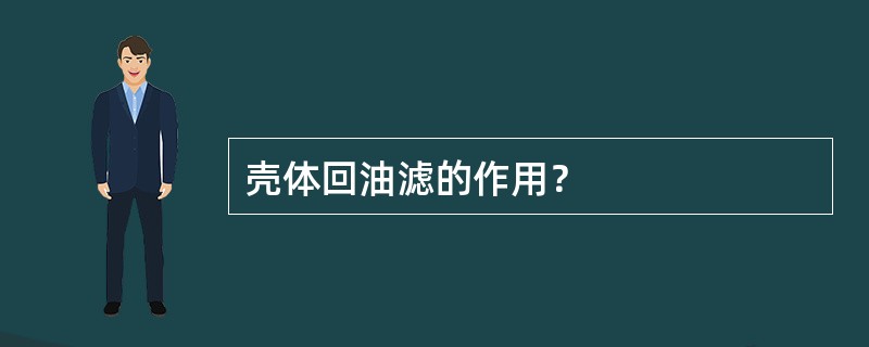 壳体回油滤的作用？