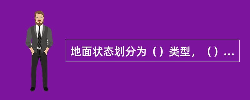 地面状态划分为（）类型，（）状况，并以（）二十个数码表示。