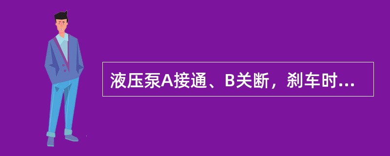 液压泵A接通、B关断，刹车时使用的液压是来自：（）.