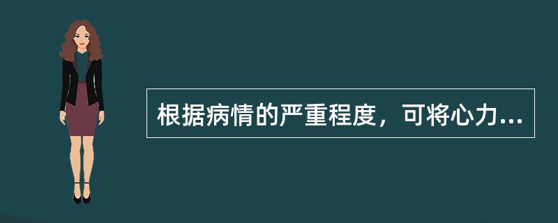 根据病情的严重程度，可将心力衰竭分为哪几种？并分别简述其特点。