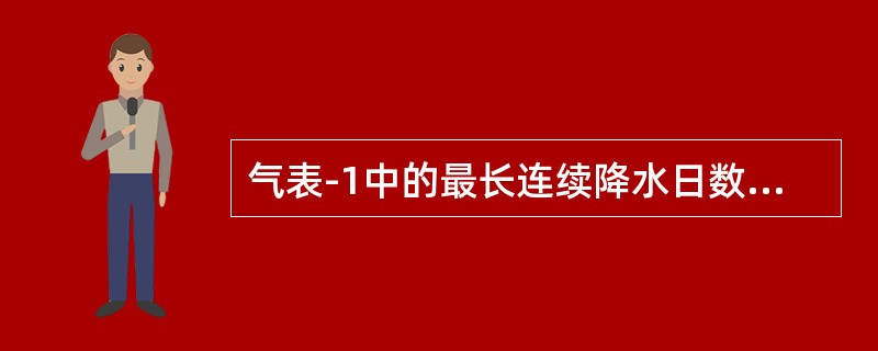 气表-1中的最长连续降水日数出现两次或以上相同时，降水量和起止日期记其降水量最大