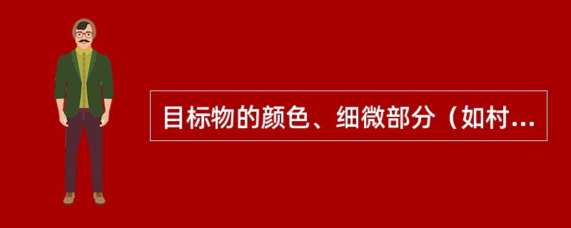 目标物的颜色、细微部分（如村庄的单个树木、远处房屋的门窗等）清晰可辨时，能见度通