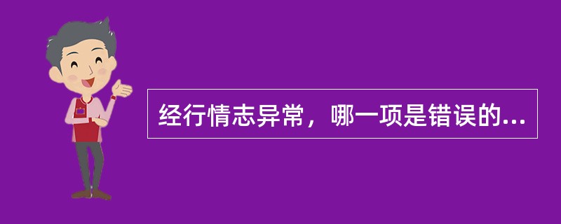 经行情志异常，哪一项是错误的？（）