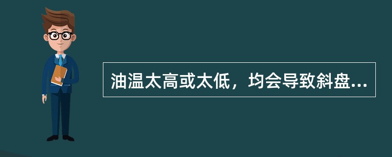 油温太高或太低，均会导致斜盘式轴向柱塞泵排量不足。