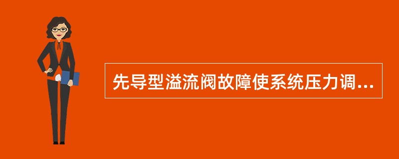 先导型溢流阀故障使系统压力调不高的原因不可能是（）。