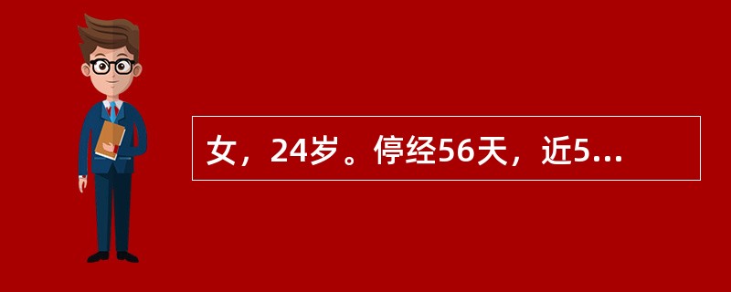 女，24岁。停经56天，近5天晨起恶心，厌油腻，伴有轻度尿频。该患者最可能的诊断