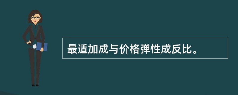 最适加成与价格弹性成反比。