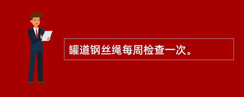 罐道钢丝绳每周检查一次。