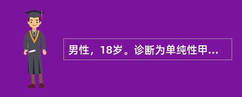 男性，18岁。诊断为单纯性甲状腺肿，无其他症状。治疗应首先考虑（）