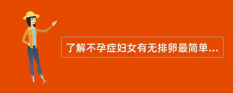 了解不孕症妇女有无排卵最简单的方法是（）。