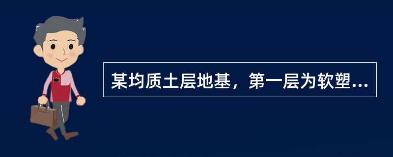 某均质土层地基，第一层为软塑黏性土，厚度6m，qs1=15kPa，fak=140