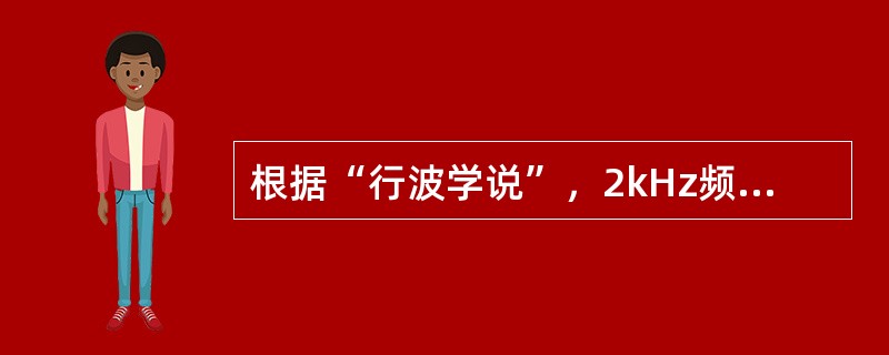 根据“行波学说”，2kHz频率声波引起基底膜最大振幅的部位是()