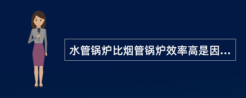 水管锅炉比烟管锅炉效率高是因为（）热损失小。