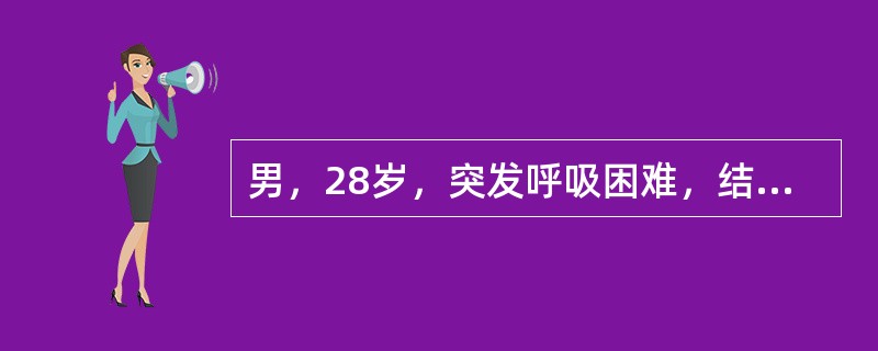 男，28岁，突发呼吸困难，结合图像，最可能的诊断是()