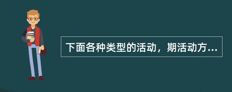 下面各种类型的活动，期活动方式和其目的相匹配的（）