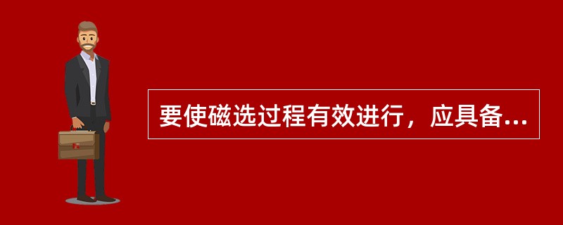 要使磁选过程有效进行，应具备哪些基本条件？