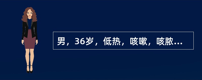 男，36岁，低热，咳嗽，咳脓痰2月余，结合影像学检查，最可能的诊断是()