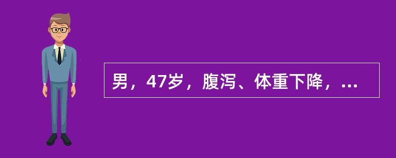 男，47岁，腹泻、体重下降，伴有重症肌无力，结合胸片和CT，最可能的诊断是()