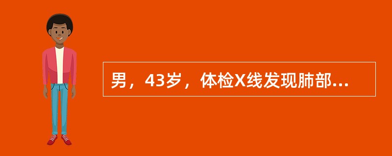 男，43岁，体检X线发现肺部一占位性病变，CT检查如图，最可能的诊断是()