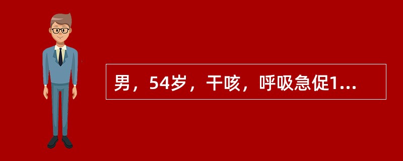 男，54岁，干咳，呼吸急促1月余，结合影像学检查，最可能的诊断是()