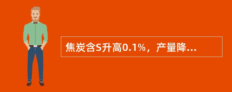焦炭含S升高0.1%，产量降低约（）。