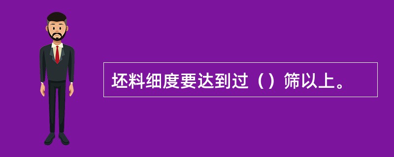 坯料细度要达到过（）筛以上。