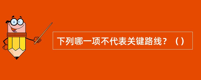 下列哪一项不代表关键路线？（）