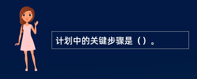 计划中的关键步骤是（）。