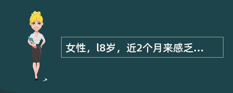 女性，l8岁，近2个月来感乏力，午后低热，体温37.6℃，食欲不佳，盗汗，伴咳嗽