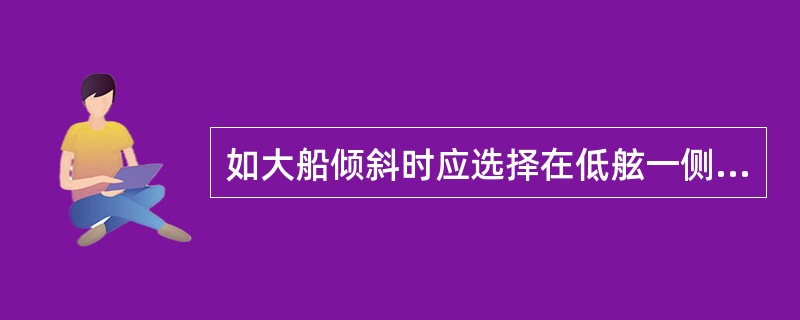 如大船倾斜时应选择在低舷一侧跳水。（）