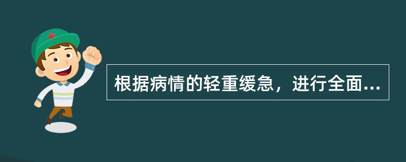 根据病情的轻重缓急，进行全面考虑，合理使用药物，符合上述道德原则中的（）