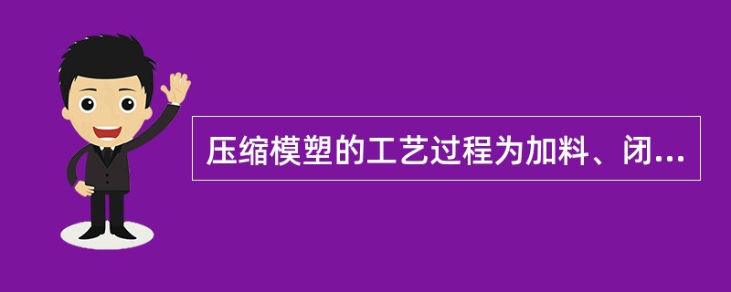 压缩模塑的工艺过程为加料、闭模、排气、固化、脱模、（）。