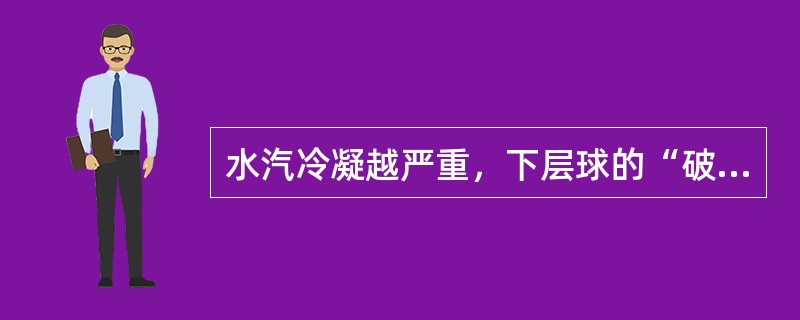 水汽冷凝越严重，下层球的“破裂温度”就越（）。