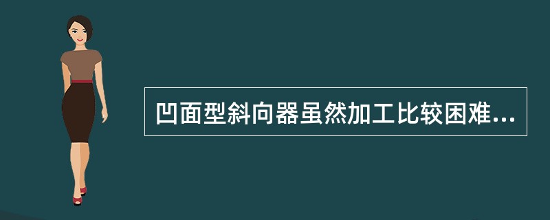 凹面型斜向器虽然加工比较困难，但是磨铣工作平稳，开出的窗口比较规则。