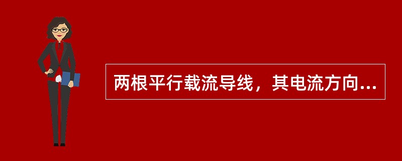 两根平行载流导线，其电流方向相反，则两导线之间的作用力是吸引的。