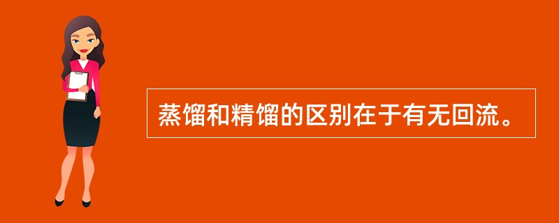 蒸馏和精馏的区别在于有无回流。